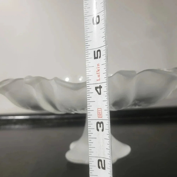 Original Waltherglas Frosted/Clear Glass Plate on Pedestal Winter  Christmas. - Picture 6 of 7